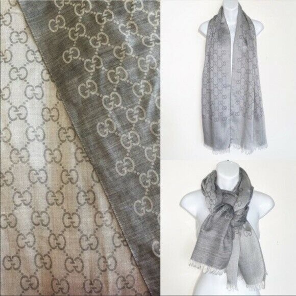 Gucci Accessories - Gucci Guccissima Wool Silk GG Logo Scarf Wrap NWT